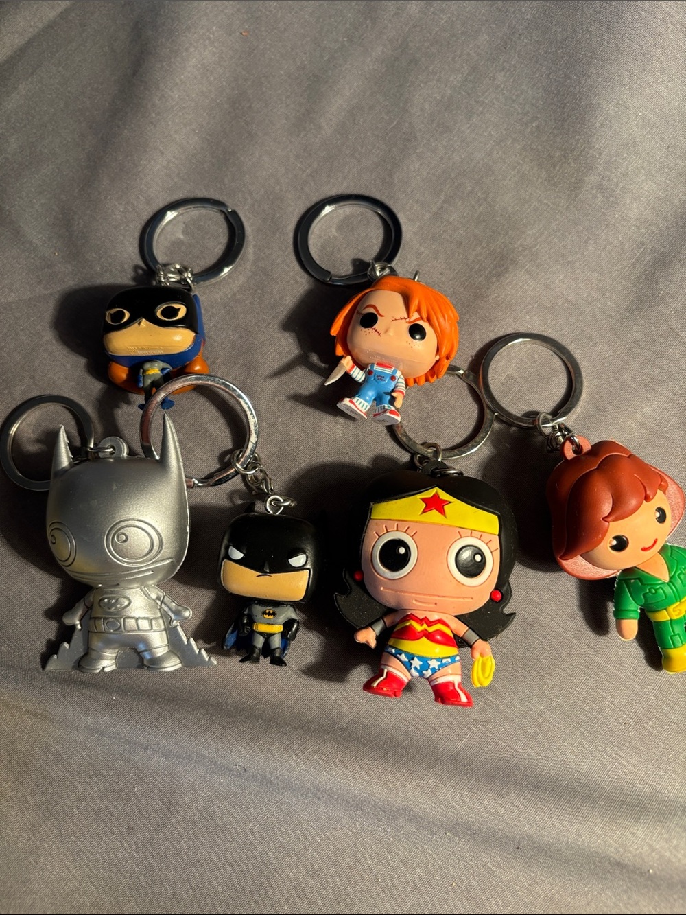 Mixed lot of keychains, DC comic Funko, Pop and others six total